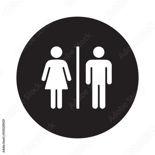 People vector restroom signs: male and female gender symbols
