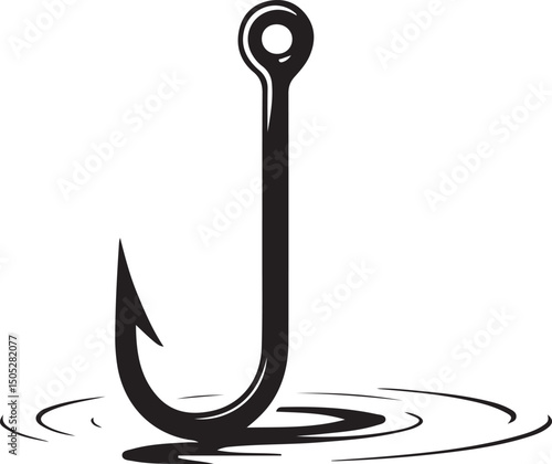 Summer fishing hook icon. Simple illustration of summer fishing hook vector icon for web design isolated on white background