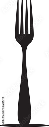 Fork - a silverware utensil for eating flat vector icon for food apps and websites