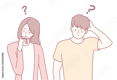 Two distinct individuals, both depicting confusion, are highlighted by their thoughtful expressions and deep curiosity