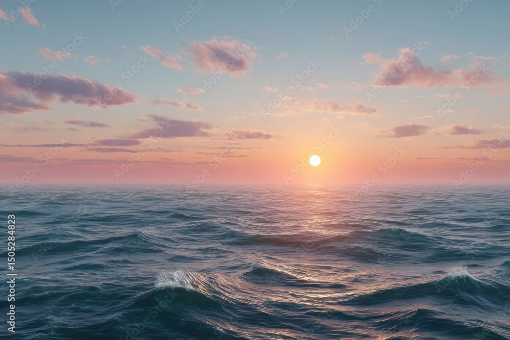 Obraz premium Ocean sunset scene isolated on transparent background