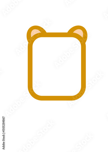 Children's frame for text and photos with animal ears