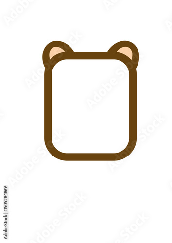 Children's frame for text and photos with animal ears