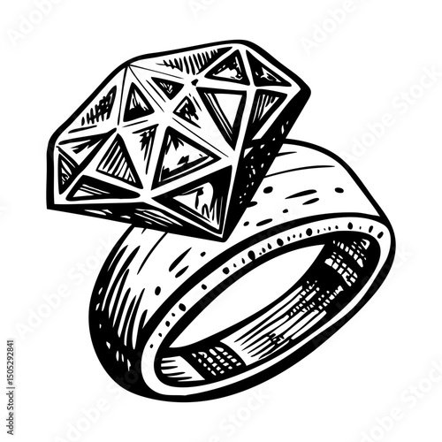 A sketchy style illustration of stone ring