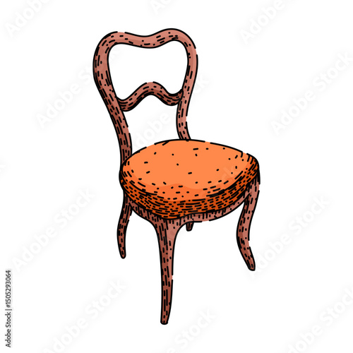 collectible antique chair sketch hand drawn vector