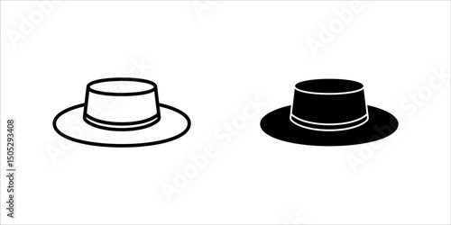 Fedora hat sketch icon for web, mobile and infographics. Hand drawn fedora hat icon. Fedora hat vector icon. Fedora hat icon isolated on white background.