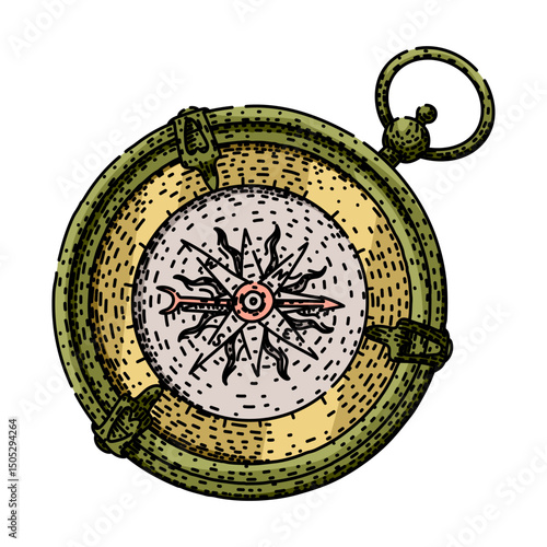 north compass sketch hand drawn vector