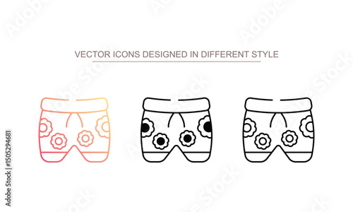 Beach short icon design with white background stock illustration