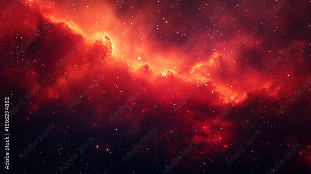 Fototapeta premium Abstract deep space nebula with bright stars and blue light