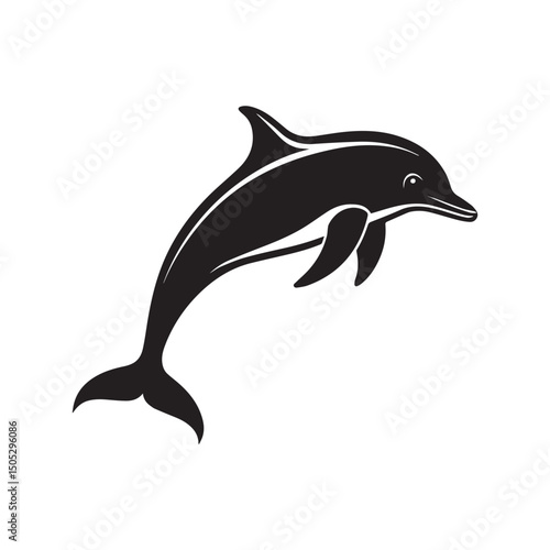 Wallpaper Mural Graceful dolphin line art illustration for ocean themes
 Torontodigital.ca