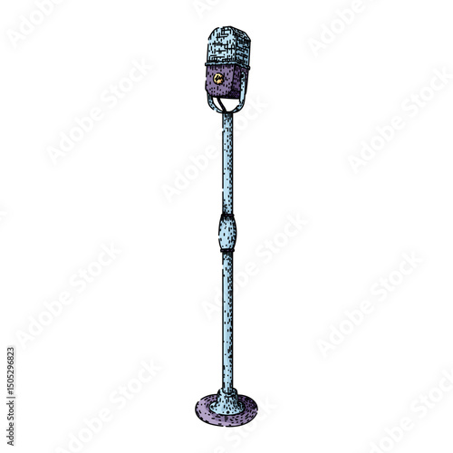 condenser microphone sketch hand drawn vector