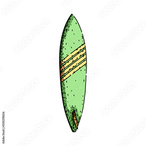 surfing surfboard sketch hand drawn vector
