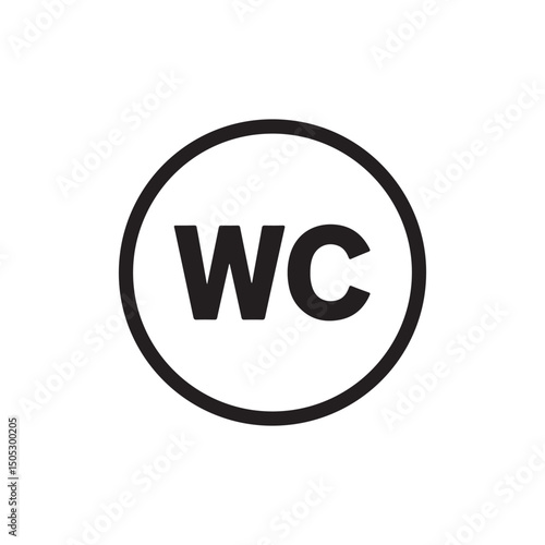 Round wc or welcome symbol design