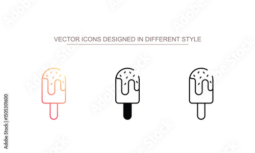 Ice Cream Sticks icon design with white background stock illustration