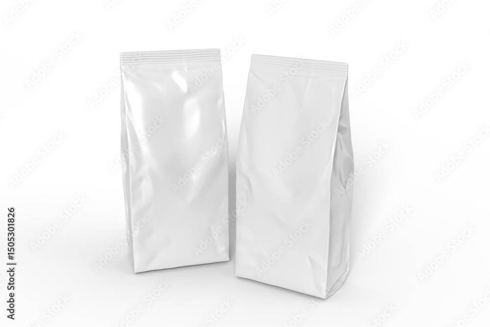 3D Realistic blank pouch plastic bag mockup with zipper isolated. Ziplock bag product containers for presentation branding coffee, candy, spices, food pouch, snack sachet or resealable packaging 3D Realistic blank pouch plastic bag mockup with zipper isolated. Ziplock bag product containers for presentation branding coffee, candy, spices, food pouch, snack sachet or resealable packaging