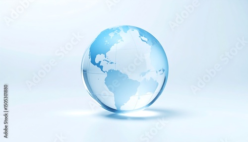 Glass Globe with World Map, and Global.