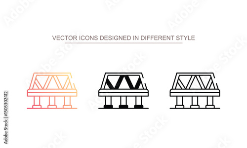 Footbridge icon design with white background stock illustration