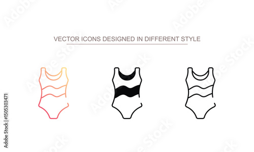 Swim Suit icon design with white background stock illustration