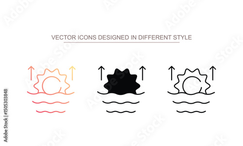 Sun Rise icon design with white background stock illustration