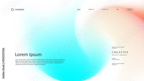 Abstract wave futuristic design of landing page. retro gradient mesh dark concept website design