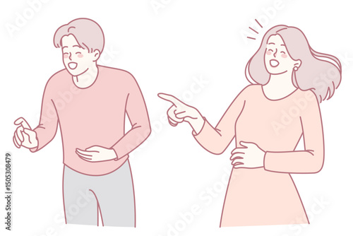 An illustration showcasing a lively and engaging conversation between two young individuals, full of energy