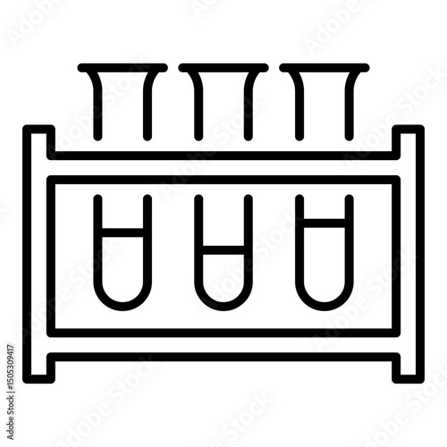 three test tubes icon, representing lab work, experiment, and scientific research