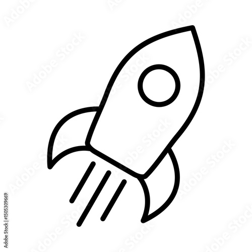 Ascending rocket icon, representing upward movement, launch, or progress