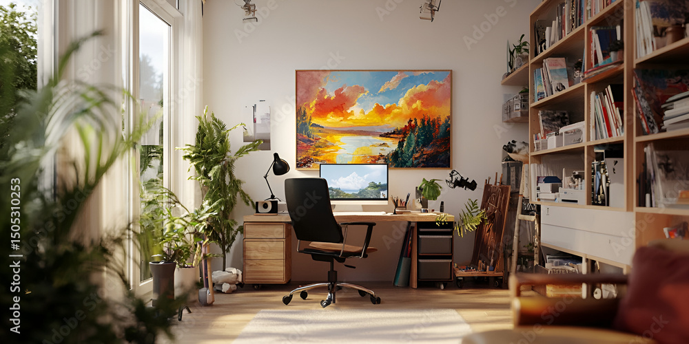 Fototapeta premium Creative Studio Workspace for Artists Designers and Innovators