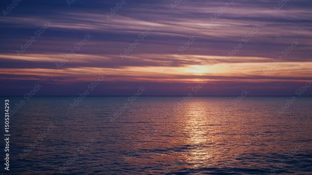 Stunning Ocean with mystical sunset, HD video Stunning Ocean with mystical sunset, HD video