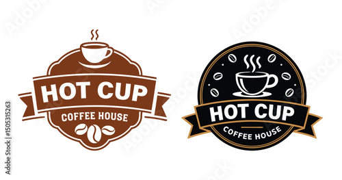 Hot Coffee Cup Logo Design for Cafe and Coffee Shops.