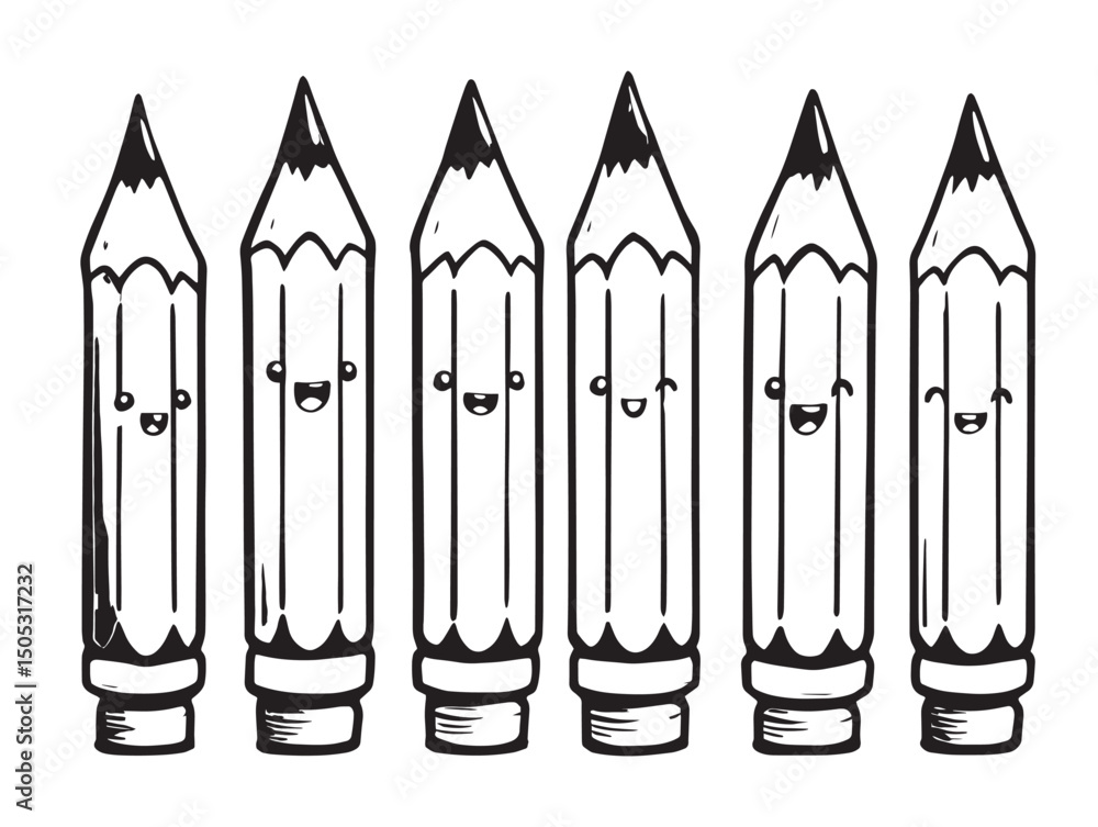 Minimalistic pencils line art designs suitable for modern themes Minimalistic pencils line art designs suitable for modern themes
