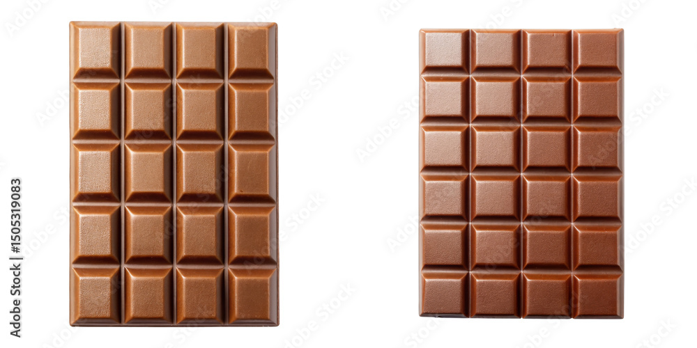 Two Milk Chocolate Bars, Isolated on Transparent Background, Food Photography, Sweet Treat, Chocolate, Candy, Dessert Two Milk Chocolate Bars, Isolated on Transparent Background, Food Photography, Sweet Treat, Chocolate, Candy, Dessert