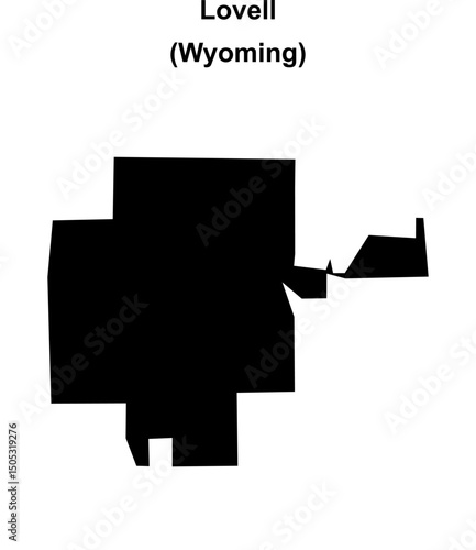 Lovell (Wyoming) blank outline map