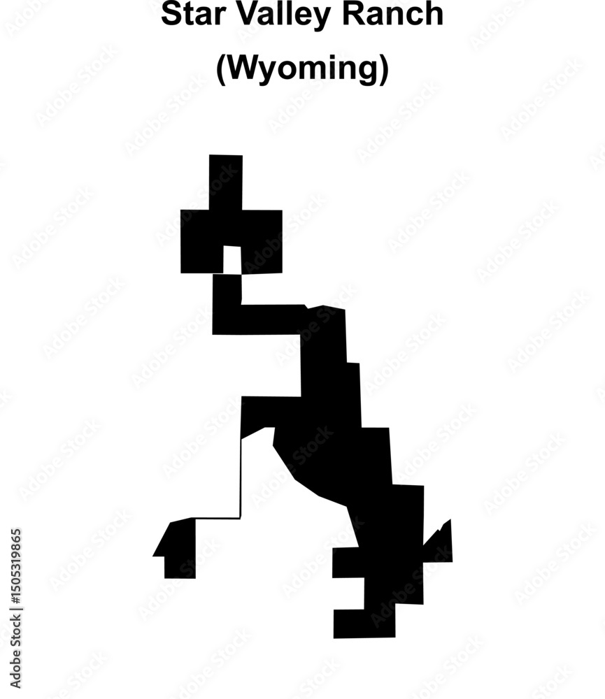 Fototapeta premium Star Valley Ranch (Wyoming) blank outline map