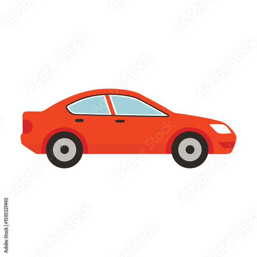 Simple orange car illustration design vector graphic automotive industry