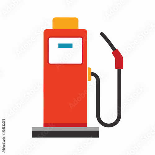Flat vector illustration of a fuel or gas pump on white background