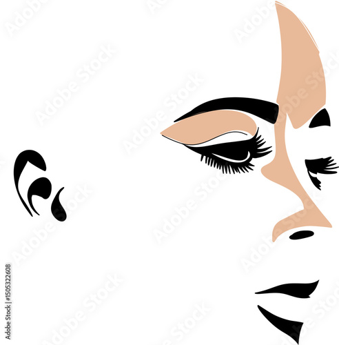 Abstract Silhouette of a Face Illustration