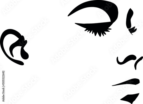 Girl's Face Contour - Abstract Femininity