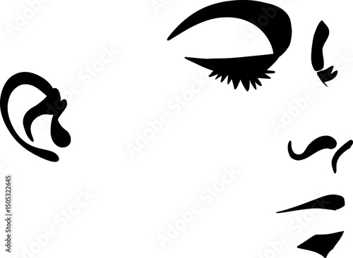 Girl's Face Contour - Abstract Femininity