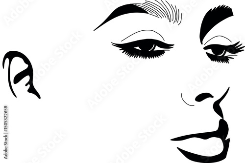 Girl's Face Contour - Abstract Femininity