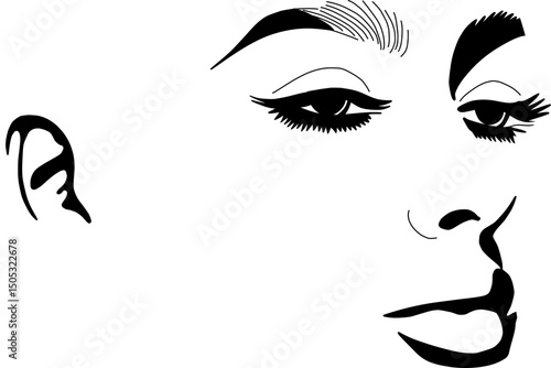 Girl's Face Contour - Abstract Femininity