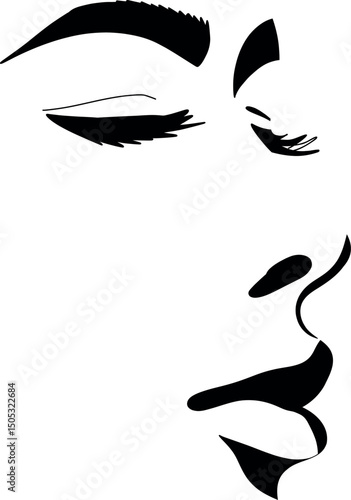 Girl's Face Contour - Abstract Femininity