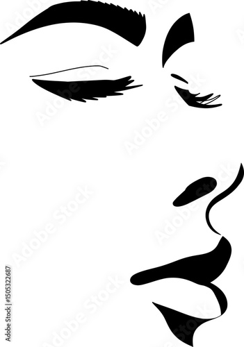 Girl's Face Contour - Abstract Femininity