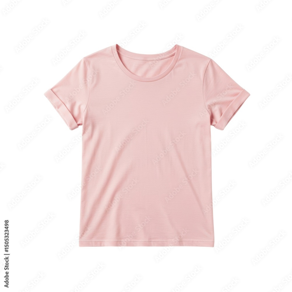 Pink t-shirt isolated on transparent background, short sleeves Pink t-shirt isolated on transparent background, short sleeves