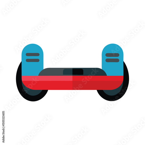Vector illustration of a modern self balancing electric scooter in bright colors