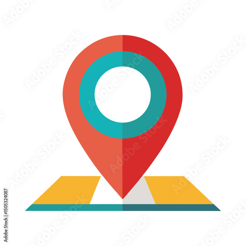 Free Download Map pointer graphic navigation pin icon on road flat design illustration - GFXLoad