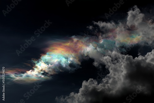 Iridescent Cloud Formation in Dark Sky