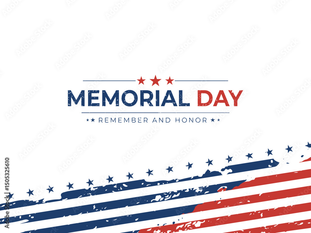 Obraz premium celebration of memorial day with flag texture of the United States of America poster template design