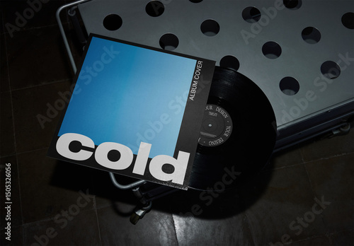 Mockup Of Customizable Lp Record Cover And Vinyl
