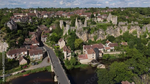 Historical Angles-sur-l'Anglin town is one of the most beautiful villages of France